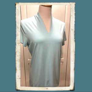 Talbots Knit Top Size M V Neck Tee Shirt